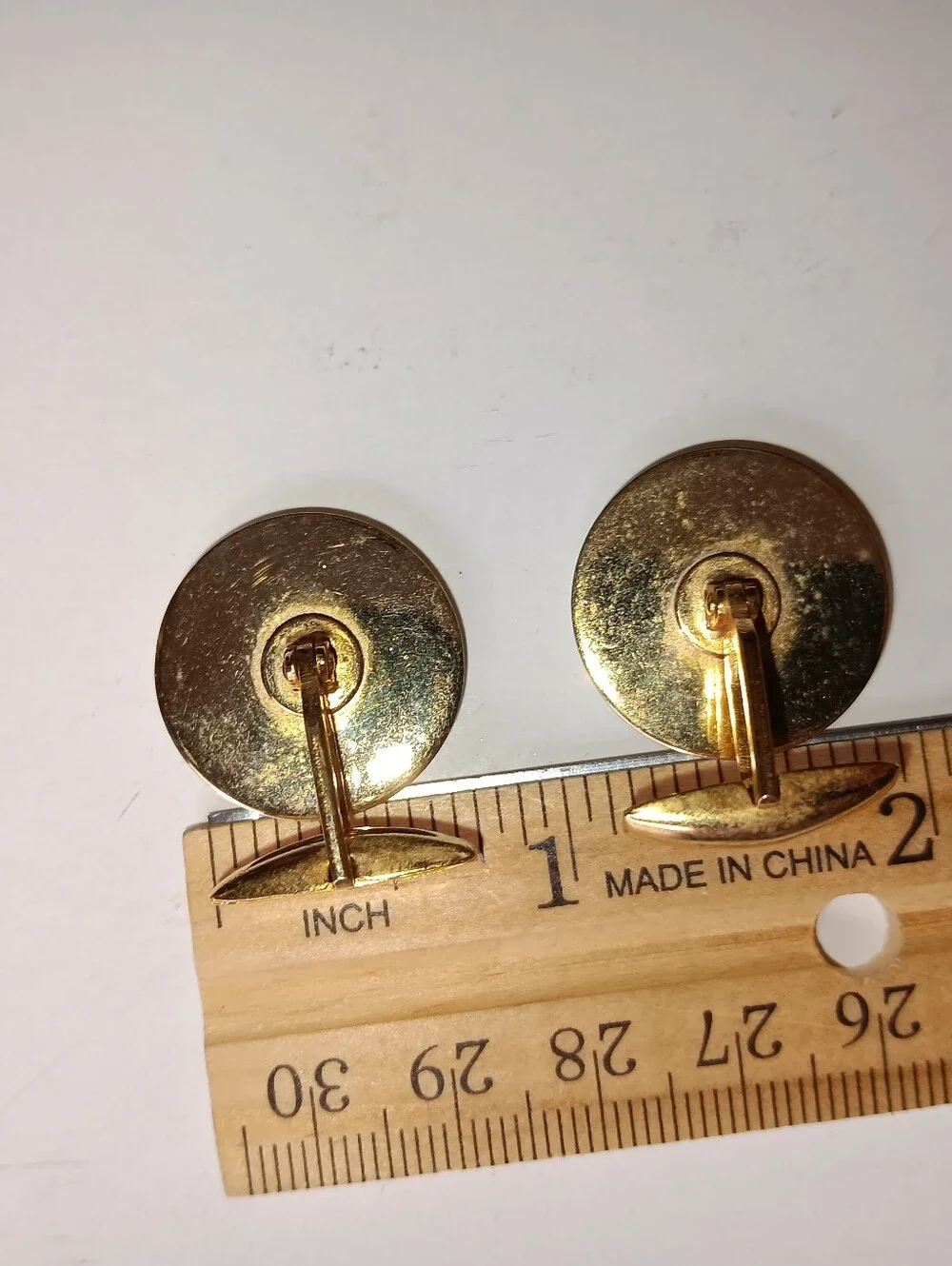 Vtg. Sarah Coventry Brown Black Gold Tone Metal Cufflinks